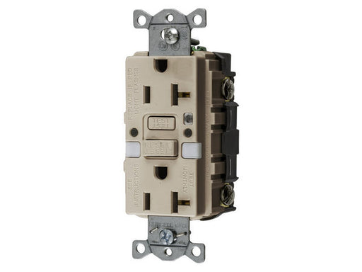 Bryant 20A Commercial Self-Test Nightlight Ground Fault Receptacle Almond (GFRST20ALNL)