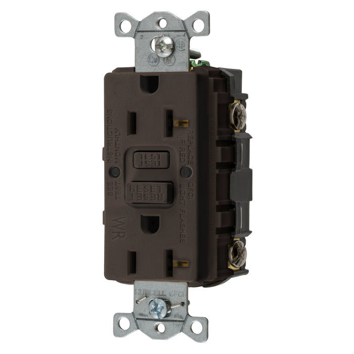 Bryant 20A Commercial Self-Test Weather Resistant Ground Fault Receptacle Brown (GFWRST20)