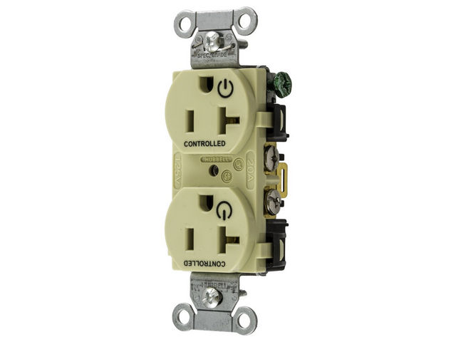 Bryant 2/2 Controlled 20A 125V Commercial Duplex Ivory (CBRS20C2I)