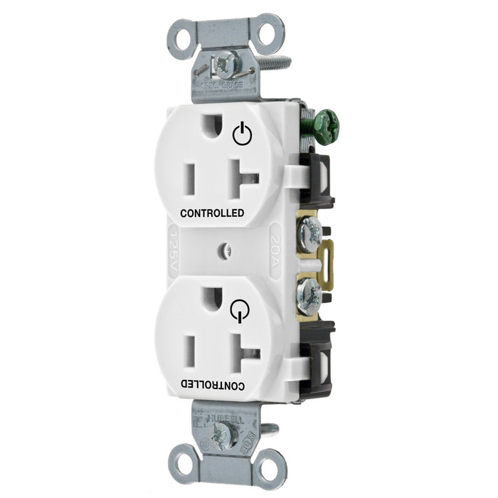 Bryant 2/2 Controlled 20A 125V Commercial Duplex White (CBRS20C2WHI)