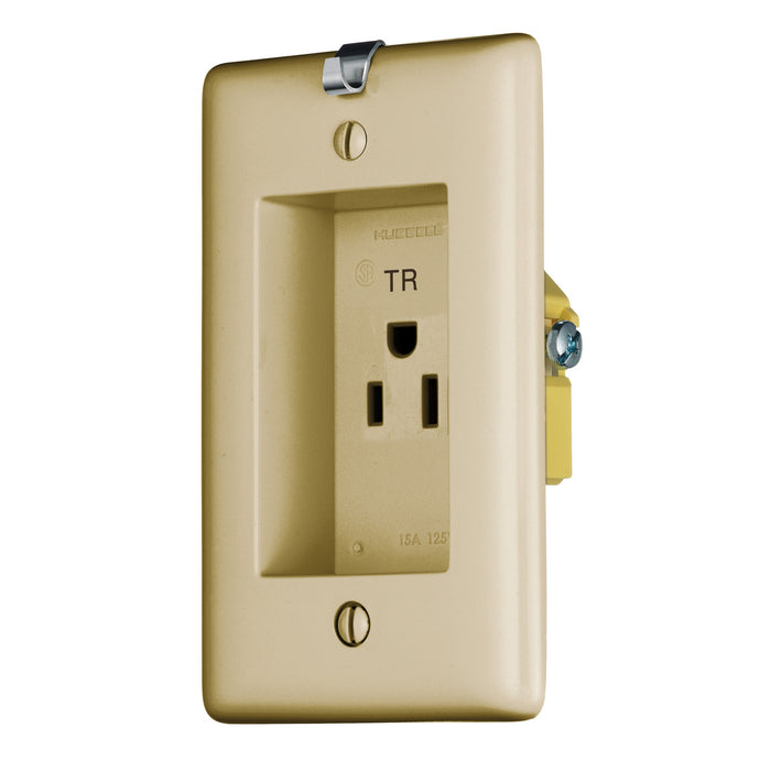 Bryant Clock Hanger Receptacle 15A 125V Tamper-Resistant Ivory (RR151CHITR)