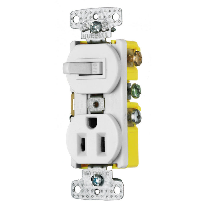 Bryant Combination 15A 3-Way And 15A 125V Receptacle Tamper-Resistant White (RC308WTR)