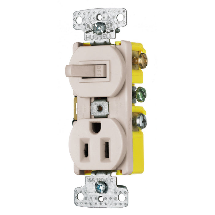 Bryant Combination 15A Single-Pole And 15A 125V Receptacle Light Almond (RC108LA)