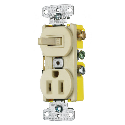 Bryant Combination 15A Single-Pole And 15A 125V Receptacle Tamper-Resistant Ivory (RC108ITR)