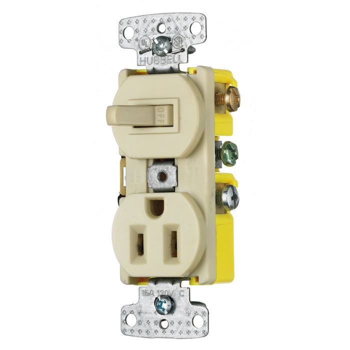 Bryant Combination 15A Single-Pole And 15A 125V Receptacle Tamper-Resistant Ivory (RC108ITR)