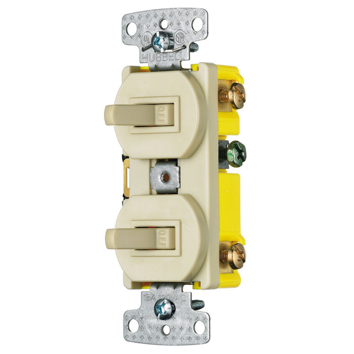 Bryant Combination 15A Single-Pole Toggle 15A 3-Way Toggle Ivory (RC103I)