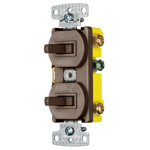 Bryant Combination 2-15A Single-Pole Toggle Brown (RC101)