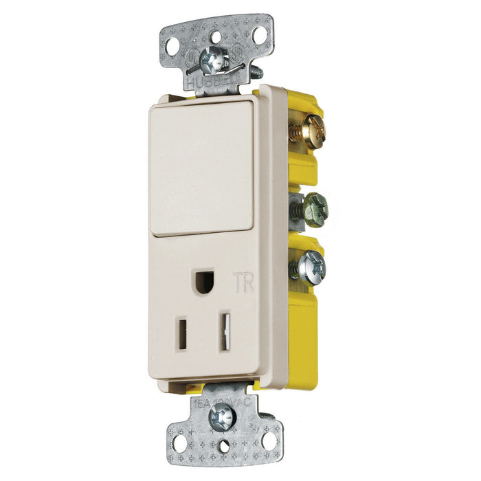 Bryant Combination Decorator 15A 3-Way And 15A 125V Receptacle Tamper-Resistant Light Almond (RCD308LATR)