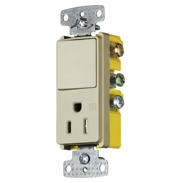 Bryant Combination Decorator 15A Single-Pole And 15A 125V Receptacle Tamper-Resistant Ivory (RCD108ITR)