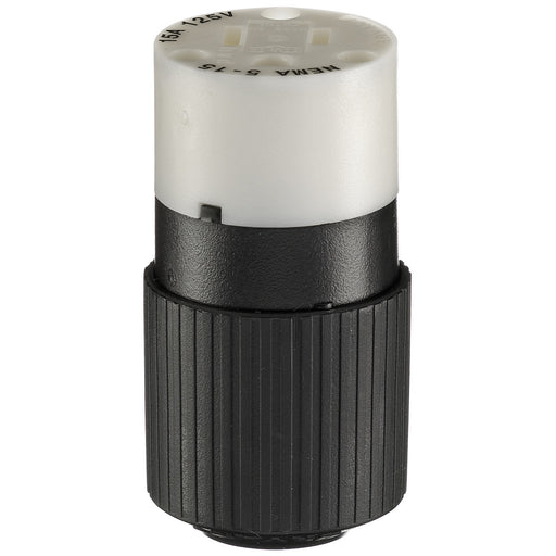 Bryant Industrial Grade 15A 125V 2-Pole 3-Wire Grounding 5-15R White And Black Connector (BRY5269NC)
