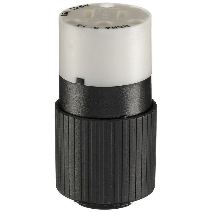 Bryant Industrial Grade 15A 125V 2-Pole 3-Wire Grounding 5-15R White And Black Connector (BRY5269NC)