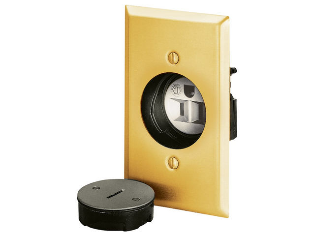 Bryant Display Receptacle 15A 125V 5-15R Brass (3799G)