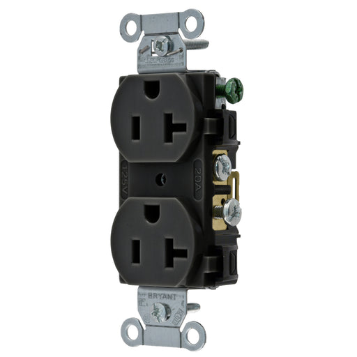 Bryant Duplex Receptacle Commercial Grade 20A 125V 5-20R Black (CBRS20BLK)