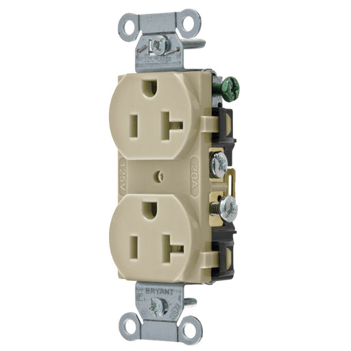 Bryant Duplex Receptacle Commercial Grade 20A 125V 5-20R Ivory (CBRS20I)