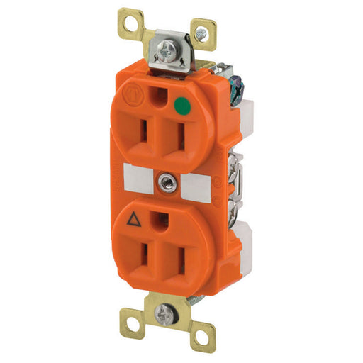 Bryant Duplex Receptacle Hospital Grade IG 15A 125V 5-15R Orange (BRY8200IG)