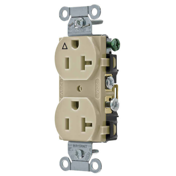 Bryant Duplex Receptacle Industrial Grade/Commercial Grade 20A 125V Ivory (CR20IGI)