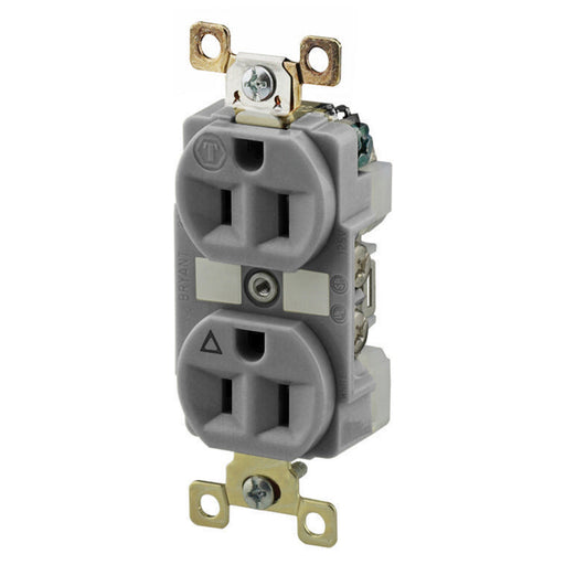 Bryant Duplex Receptacle Industrial Grade 15A 125V 5-15R Gray (BRY5262IGGRY)