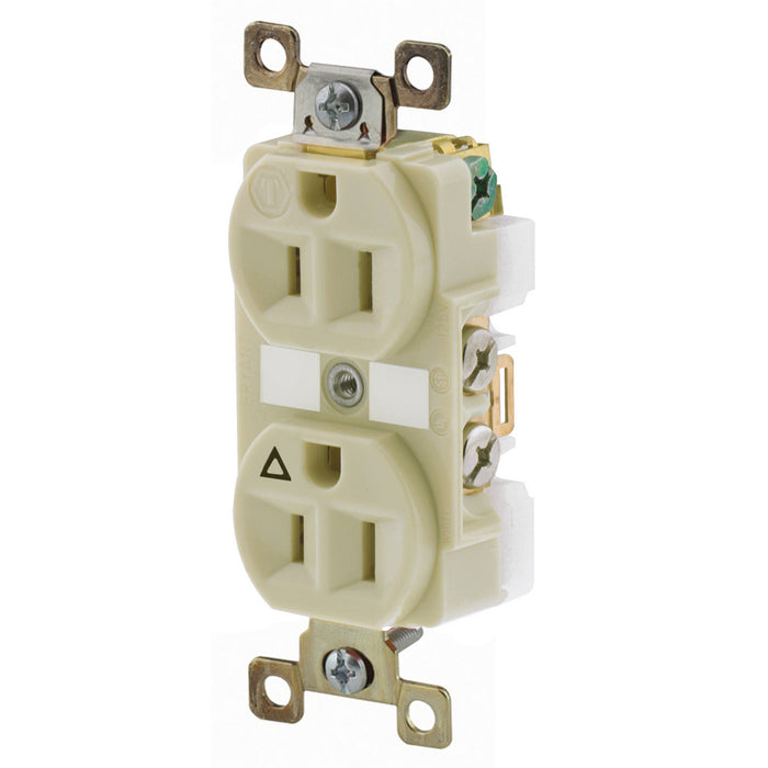 Bryant Duplex Receptacle Industrial Grade 15A 125V 5-15R Ivory (BRY5262IGI)