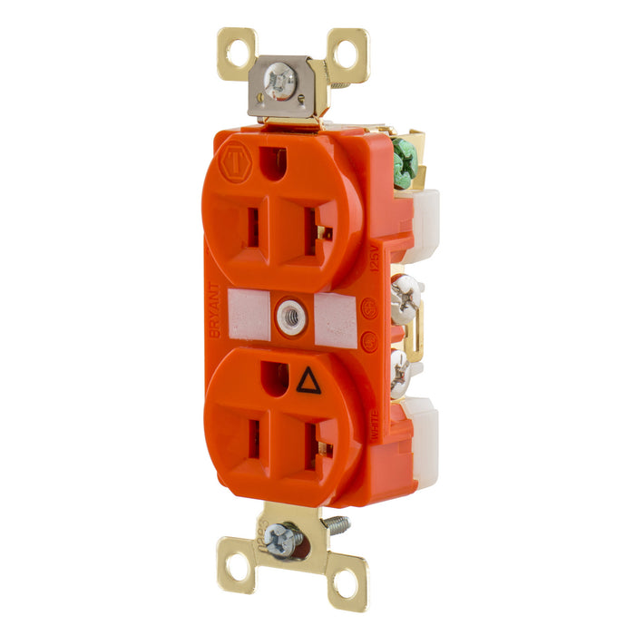 Bryant Duplex Receptacle Industrial Grade 20A 125V 5-20R Orange (BRY5362IG)