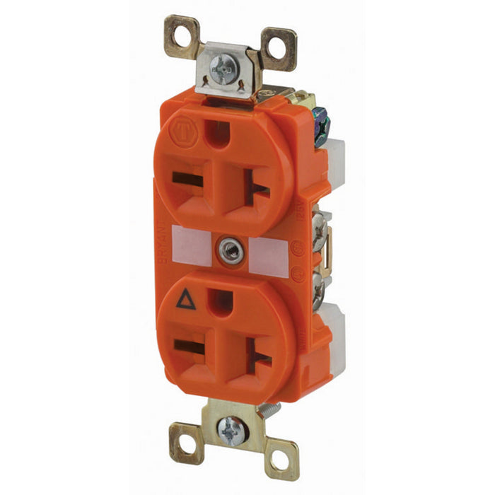 Bryant Duplex Receptacle Industrial Grade 20A 250V 6-20R Orange (BRY5462IG)