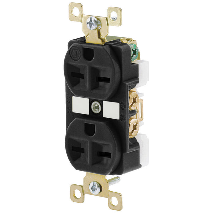 Bryant Duplex Receptacle Industrial Grade 15A 250V 6-15R Black (BRY5662BLK)