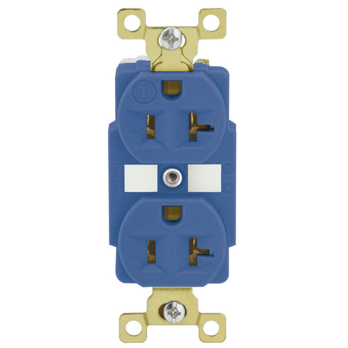 Bryant Duplex Receptacle Industrial Grade 20A 125V 5-20R Blue (BRY5362BU)