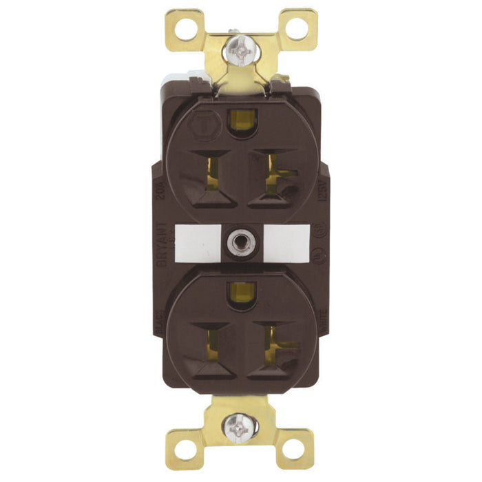 Bryant Duplex Receptacle Industrial Grade 20A 125V 5-20R Brown (BRY5362)