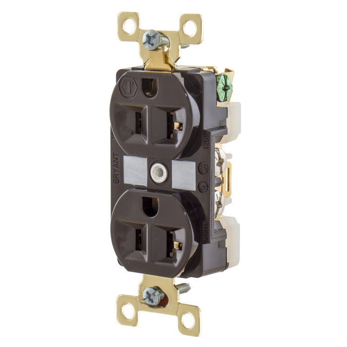 Bryant Duplex Receptacle Industrial Grade 20A 125V 5-20R Brown (BRY5362)