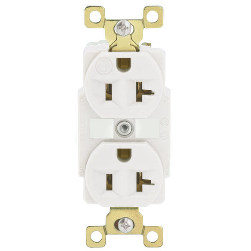 Bryant Duplex Receptacle Industrial Grade 20A 125V 5-20R White (BRY5362W)