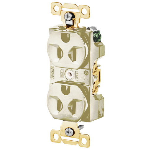 Bryant Duplex Receptacle Industrial Grade 15A 125V 5-15R Ivory (5242I)