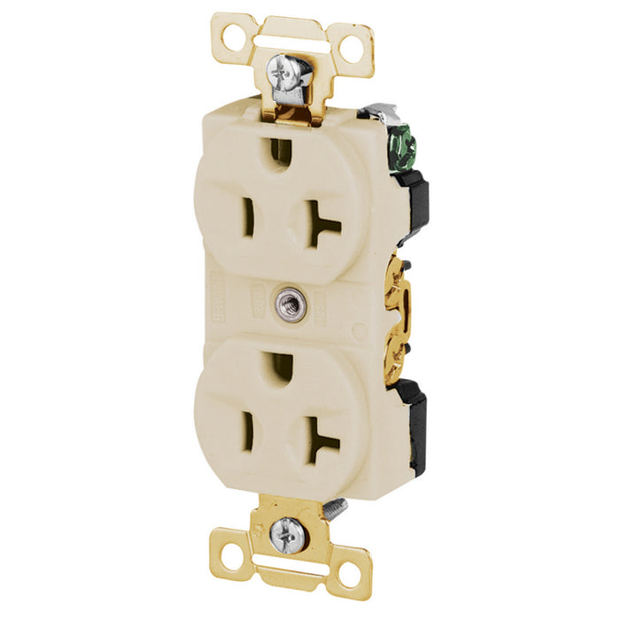 Bryant Duplex Receptacle Industrial Grade 20A 125V 5-20R Ivory (5342I)