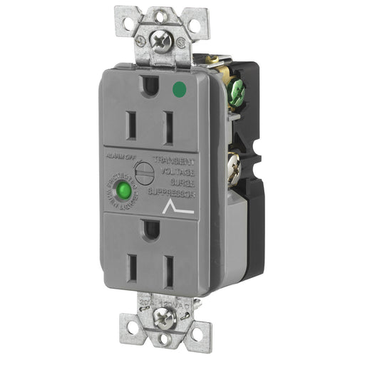 Bryant Duplex Surge Protective Device Receptacle Hospital Grade 15A 125V 5-15R Gray (SP82GYA)