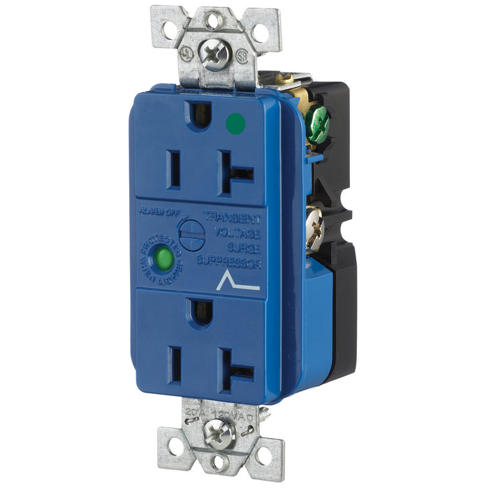 Bryant Duplex Surge Protective Device Receptacle Hospital Grade 20A 125V 5-20R Blue (SP83A)