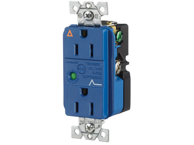 Bryant Duplex Surge Protective Device Receptacle Industrial Grade 15A 125V 5-15R Blue (SP52IGA)