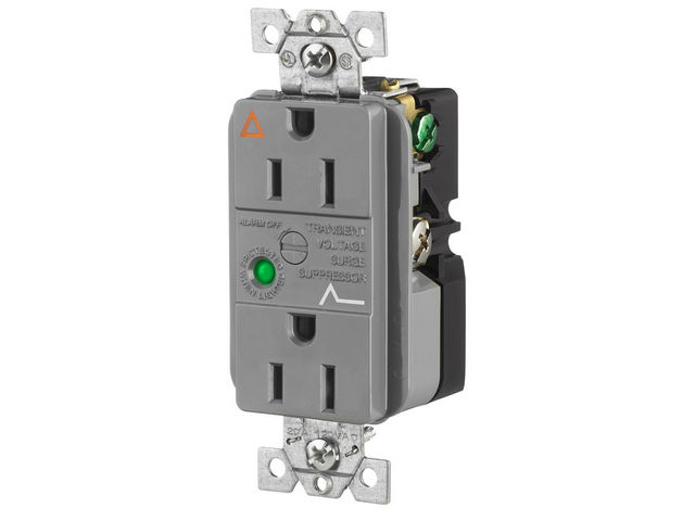 Bryant Duplex Surge Protective Device Receptacle Industrial Grade 15A 125V 5-15R Gray (SP52IGGYA)