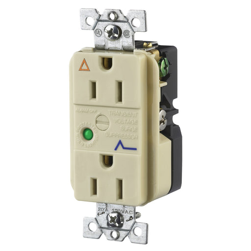Bryant Duplex Surge Protective Device Receptacle Industrial Grade 15A 125V 5-15R Ivory (SP52IGIA)