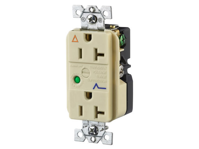 Bryant Duplex Surge Protective Device Receptacle Industrial Grade 20A 125V 5-20R Ivory (SP53IGIA)