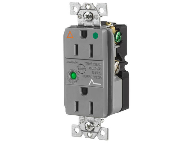 Bryant Duplex Surge Protective Device Receptacle Industrial Grade Hospital Grade 15A 125V Gray (SP82IGGYA)