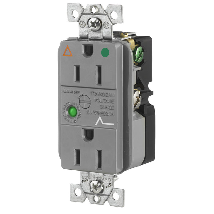 Bryant Duplex Surge Protective Device Receptacle Industrial Grade Hospital Grade 15A 125V Gray (SP82IGGYA)