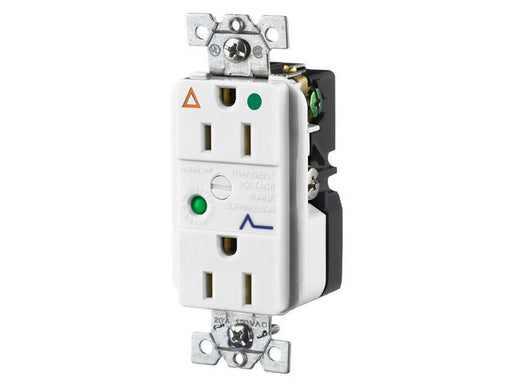 Bryant Duplex Surge Protective Device Receptacle Industrial Grade Hospital Grade 15A 125V White (SP82IGWA)