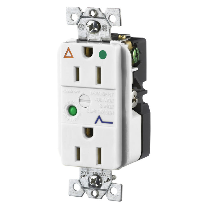 Bryant Duplex Surge Protective Device Receptacle Industrial Grade Hospital Grade 15A 125V White (SP82IGWA)