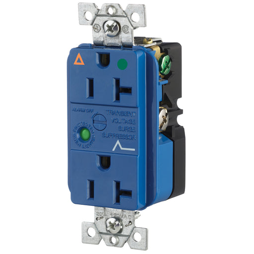 Bryant Duplex Surge Protective Device Receptacle Industrial Grade Hospital Grade 20A 125V Blue (SP83IGA)