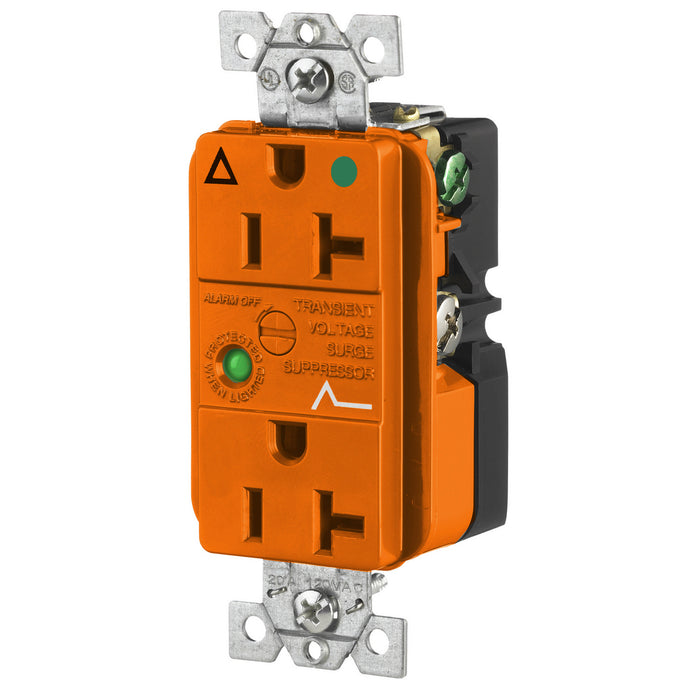 Bryant Duplex Surge Protective Device Receptacle Industrial Grade Hospital Grade 20A 125V Orange (SP83IGOA)