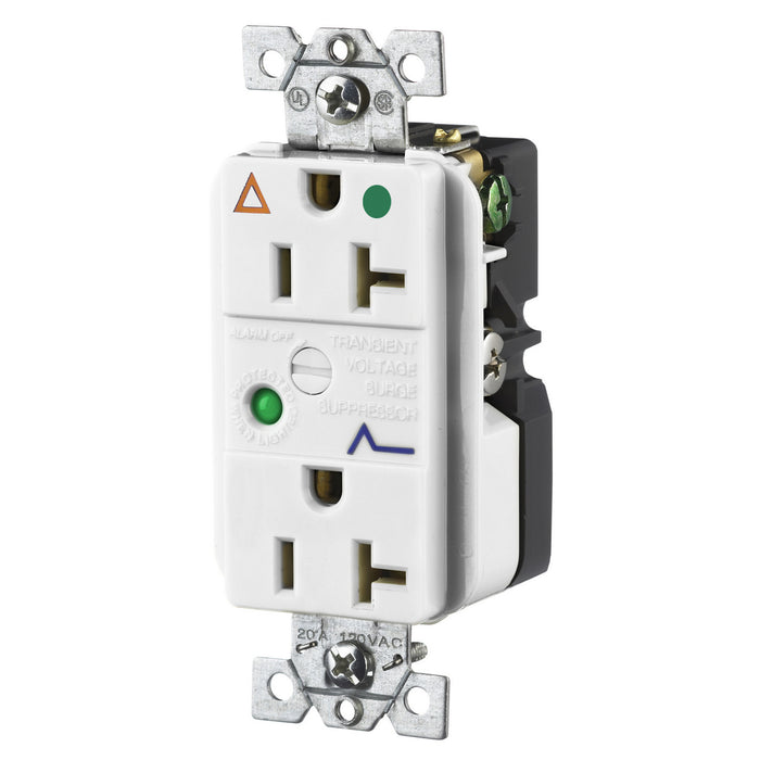 Bryant Duplex Surge Protective Device Receptacle Industrial Grade Hospital Grade 20A 125V White (SP83IGWA)