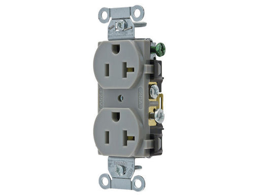 Bryant Duplex Receptacle Commercial SF 20A 125V 5-20R Gray (CRS20GRY)