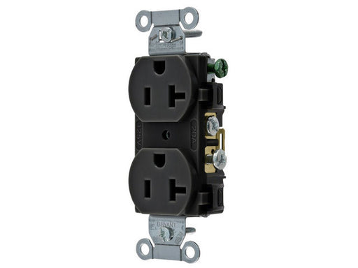 Bryant Duplex Receptacle Commercial SF Side 20A 125V 5-20R Black (CRS20BLK)