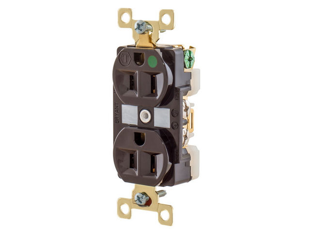 Bryant Duplex Receptacle Hospital Grade 15A 125V 5-15R Brown (BRY8200)