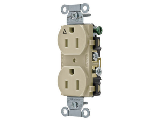 Bryant Duplex Receptacle Industrial Grade/Commercial Grade 15A 125V Ivory (CR15IGI)