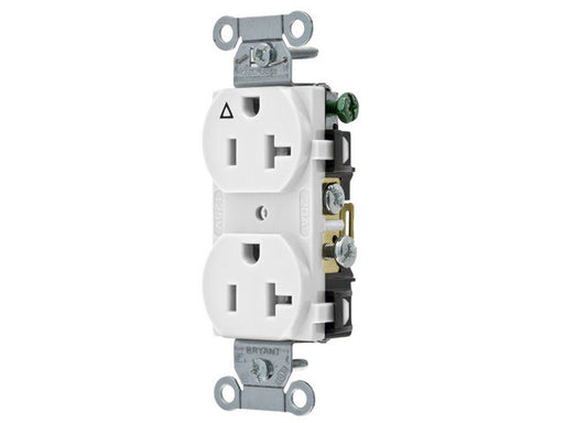 Bryant Duplex Receptacle Industrial Grade/Commercial Grade 20A 125V White (CR20IGW)