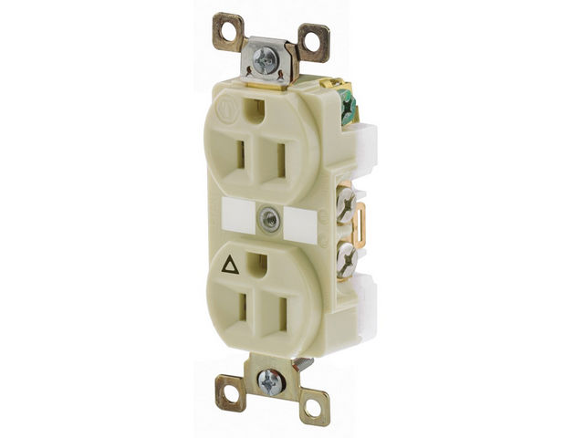 Bryant Duplex Receptacle Industrial Grade 15A 125V 5-15R Ivory (BRY5262IGI)